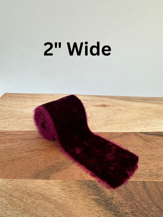 Burgundy Velvet Ribbon for Crafts - 2" x 1 Yard, 3 Rolls