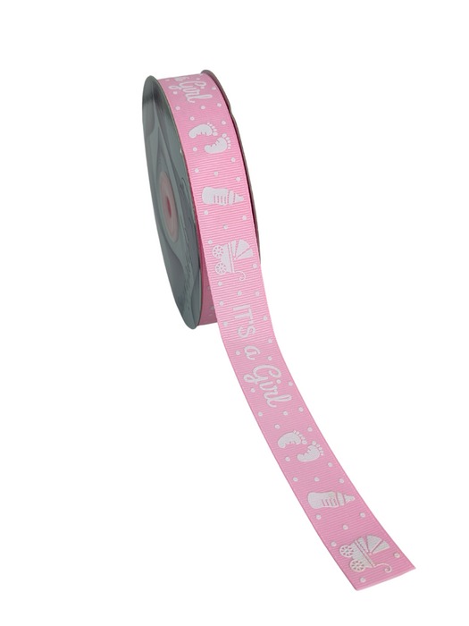 Baby Girl Gender Reveal Ribbon - 7/8" x 25 Yards