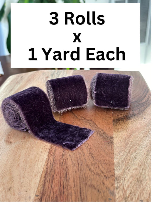 Purple Velvet Ribbon for Crafts - 2" x 1 Yard, 3 Rolls