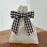 Black & White Gingham Pre-Tied Bows - 3" Wide, Set of 12