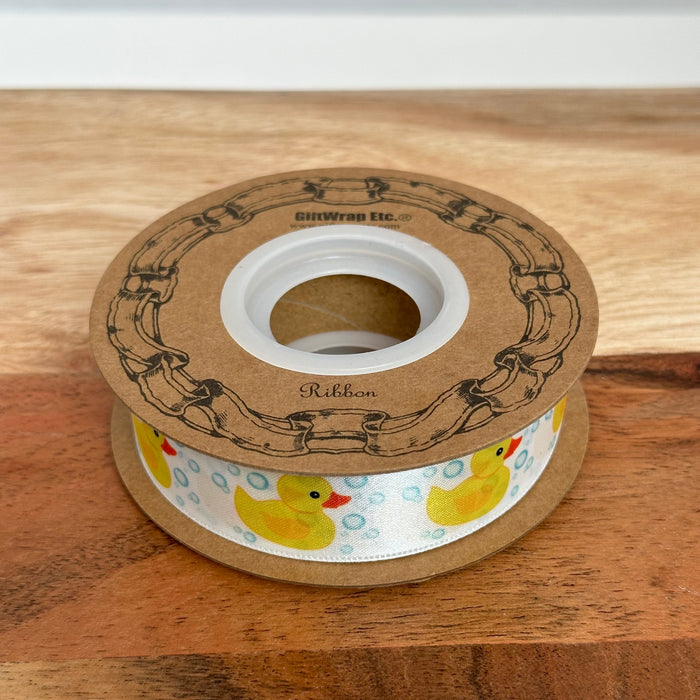 Rubber Duck Satin Craft Ribbon - 1" x 25 Yards