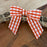 Hot Red & White Gingham Pre-Tied Bows - 3" Wide, Set of 100