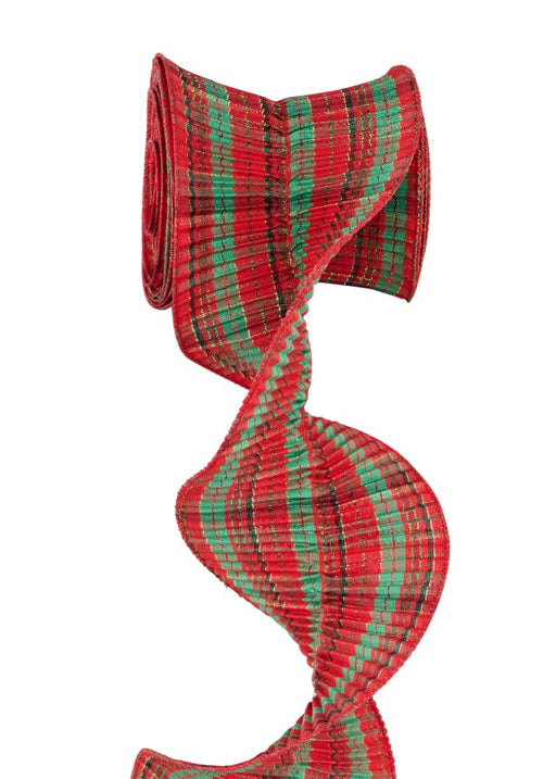 christmas-plaid-pleated-ribbon