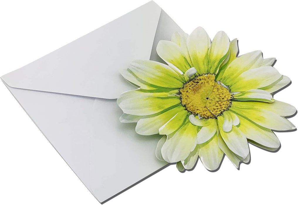 Lime Green 3-D Flower Pop Up Cards - 4" Wide, Set of 25