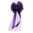 Purple Wedding Pull Bows with Tulle Tails and Rosebuds - Set of 6