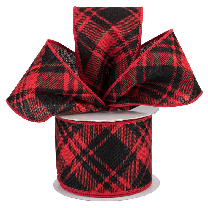 Winter Plaid Wired Christmas Ribbon - 2 1/2" x 10 Yards