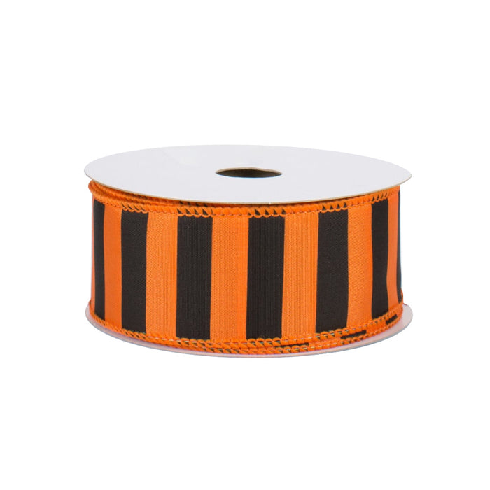 Halloween Striped Wired Edge Ribbon - 1 1/2" x 10 Yards