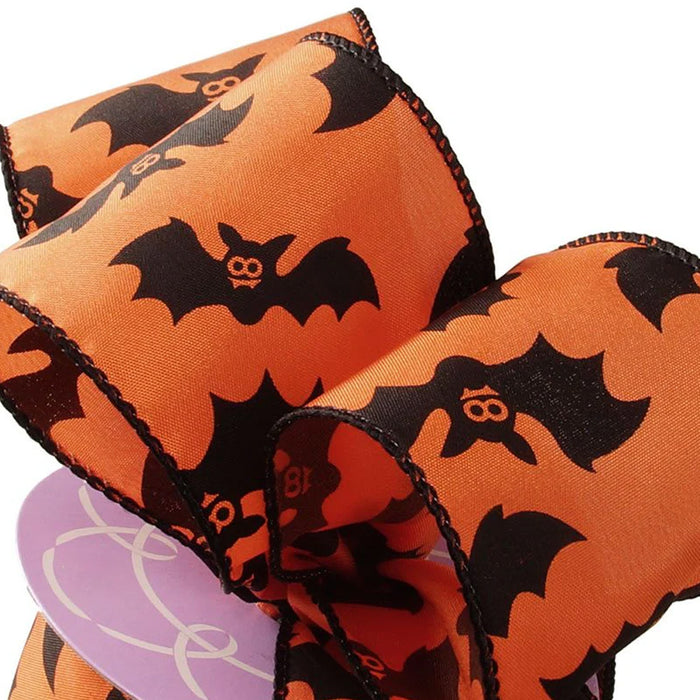 Cute Bats Halloween Wired Ribbon - 2 1/2" x 10 Yards