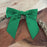 Pre-Tied Emerald Green Satin Bows - 4 1/2" Wide, Set of 12