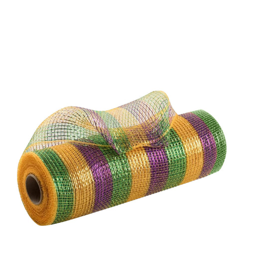 Metallic Mardi Gras Deco Mesh - 10" x 10 Yards