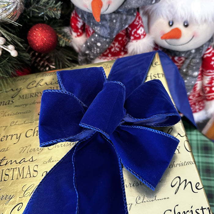 Royal Blue Velvet Wired Ribbon - 2 1/2" x 25 Yards