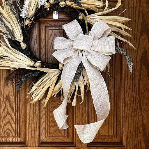 rustic-beige-burlap=bows