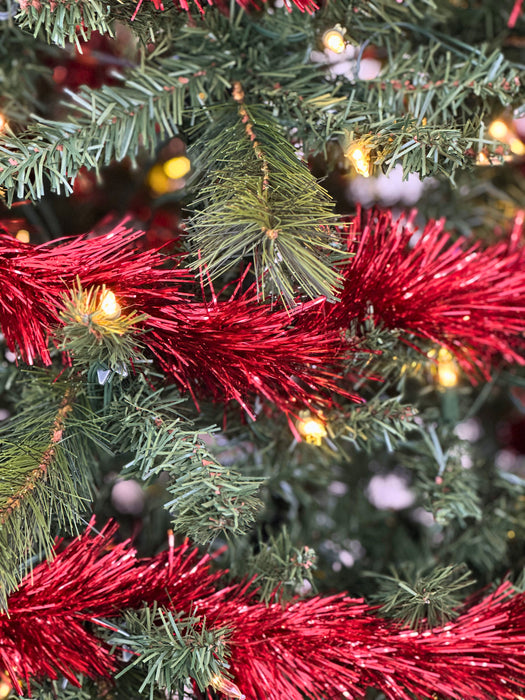 Red Metallic Tinsel Wired Cord - 4" x 50 Feet