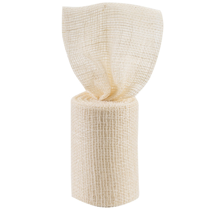 Beige Jute Burlap Fabric Ribbon - 6" x 10 Yards