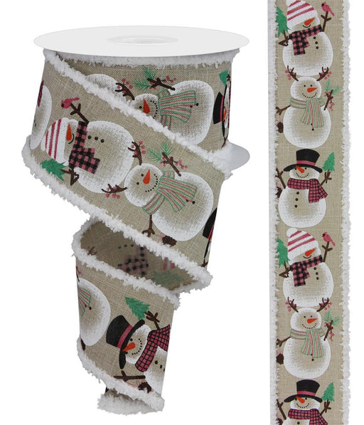 fluffy-edge-snowmen-wired-christmas-ribbon