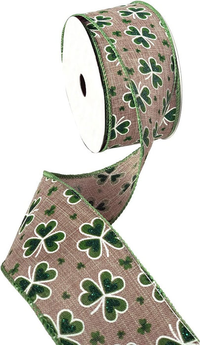 glitter-shamrocks-wired-ribbon