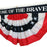 Home of The Brave Pleated Fan Patriotic Flag Bunting - Large 3 ft by 6 ft