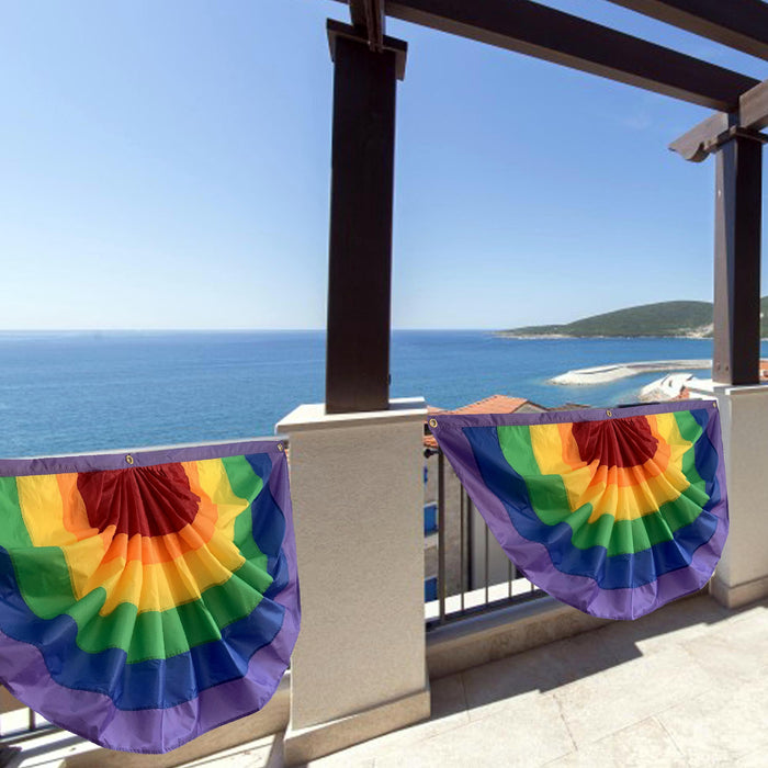 rainbow flags displayed at community festival of equality