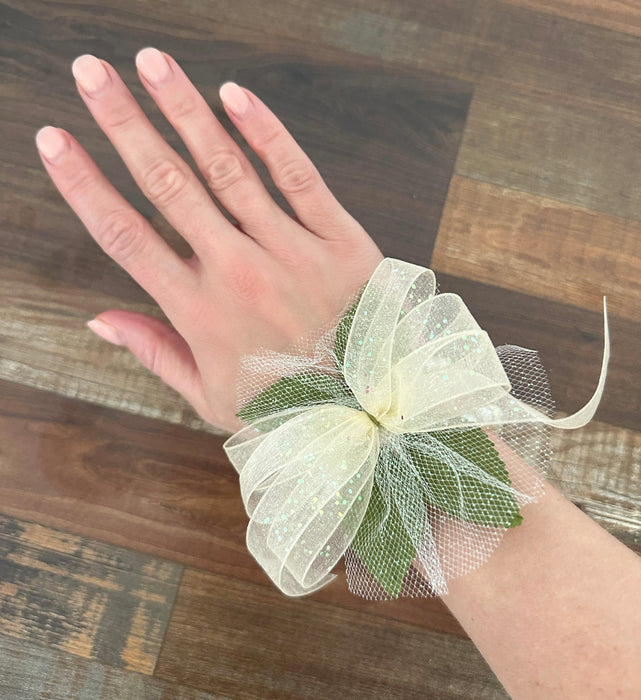 Ivory Pearl Corsage Wristlet Band