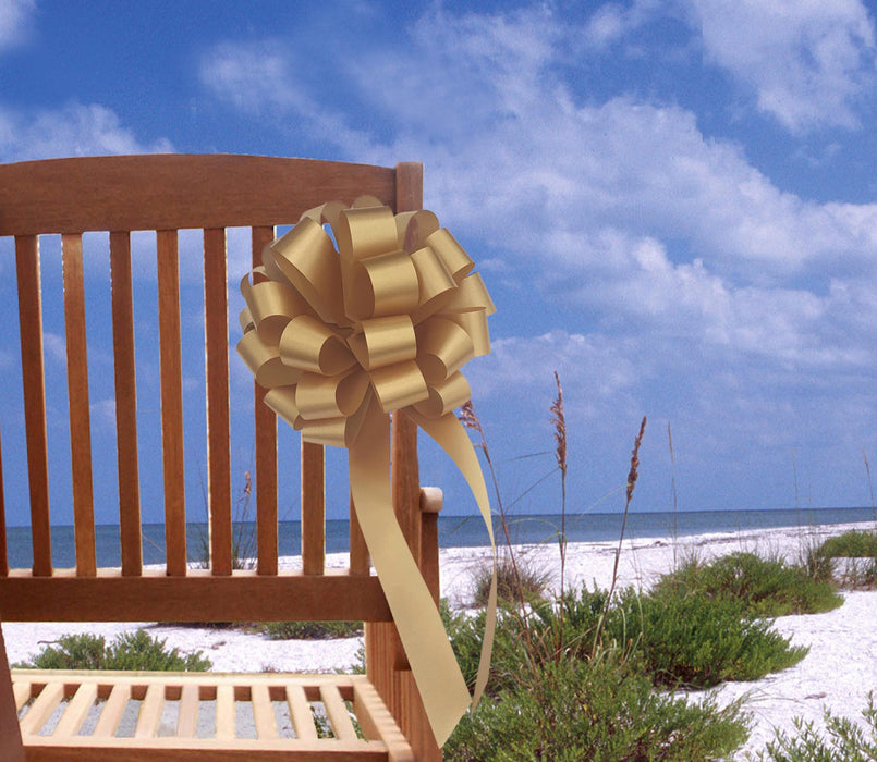 gold bows for beach wedding