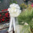 6 Ivory 8" Wedding Pull Bows with Tulle Tails - Church Aisle Decorations, Pew Markers, Reception