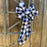 Navy Blue Plaid Wreath Bow - 10" Wide, 18" Long Pre-Tied Bow