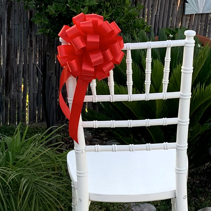 6 Red All Occasion 8" Pull Bows - Christmas Gift, Valentine's, Wreath Decoration