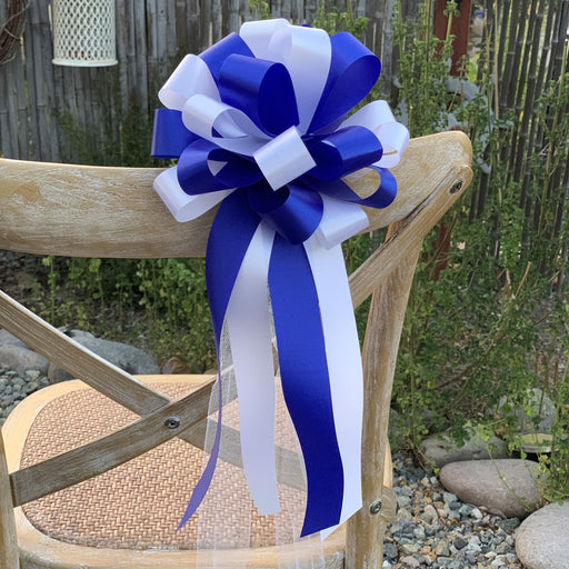 royal-blue-and-white-wedding-bows