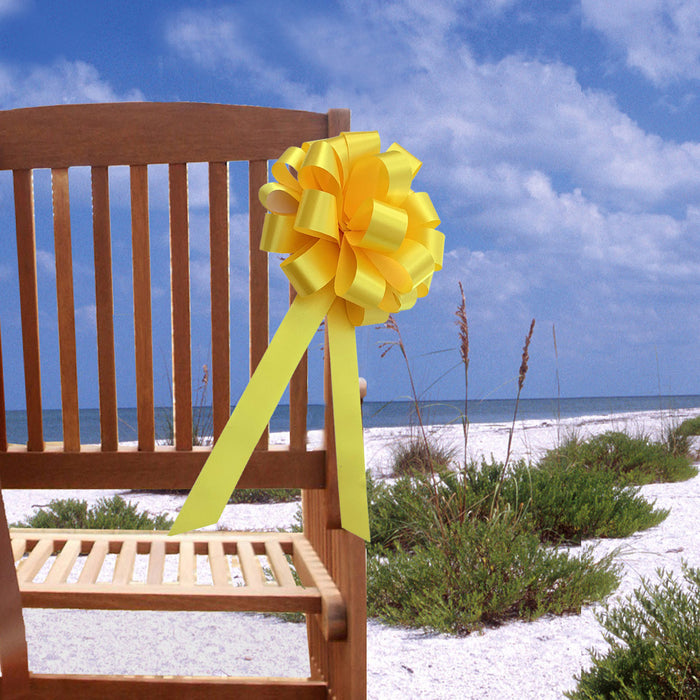 yellow wedding pull bows