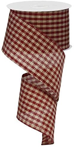 burgandy-gingham-farmhouse-decor-ribbon