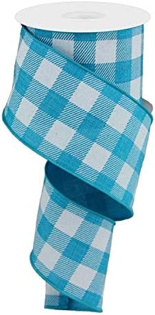 turquoise-white-buffalo-plaid-wired-ribbon