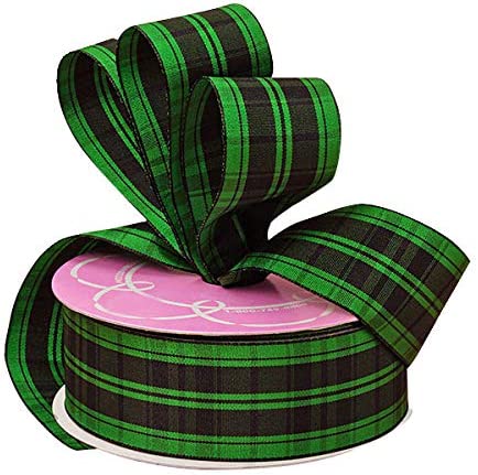 green-and-black-plaid-ribbon