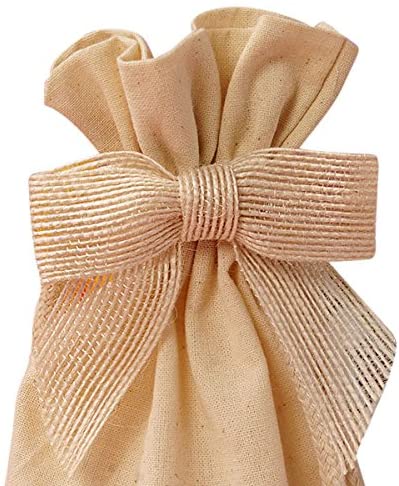 Pre-Tied Beige Jute Burlap Bows - 3" Wide, Set of 12