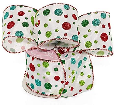 glitter-polka-dots-wired-christmas-ribbon