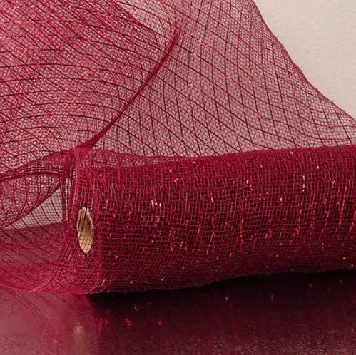 Metallic Burgundy Deco Mesh Decor - 10" x 10 Yards