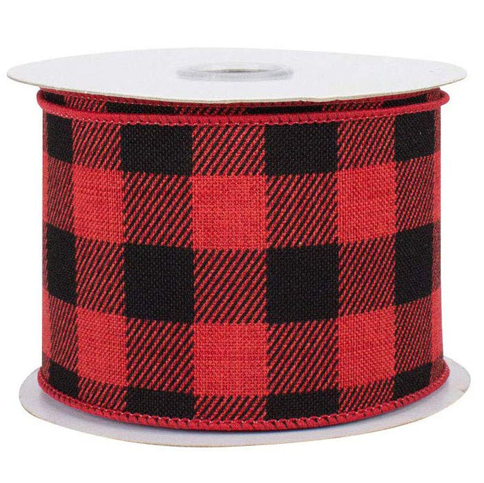 red-black-buffalo-plaid-wired-edge-christmas-ribbon