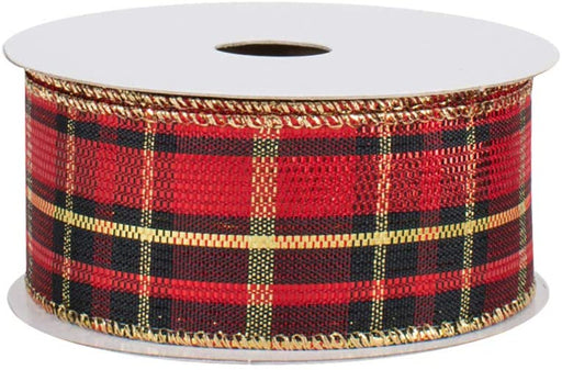 red-gold-and-black-plaid-christmas-ribbon