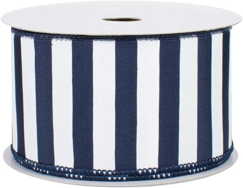 navy-blue-white-stripe-wired-edge-wreath-ribbon