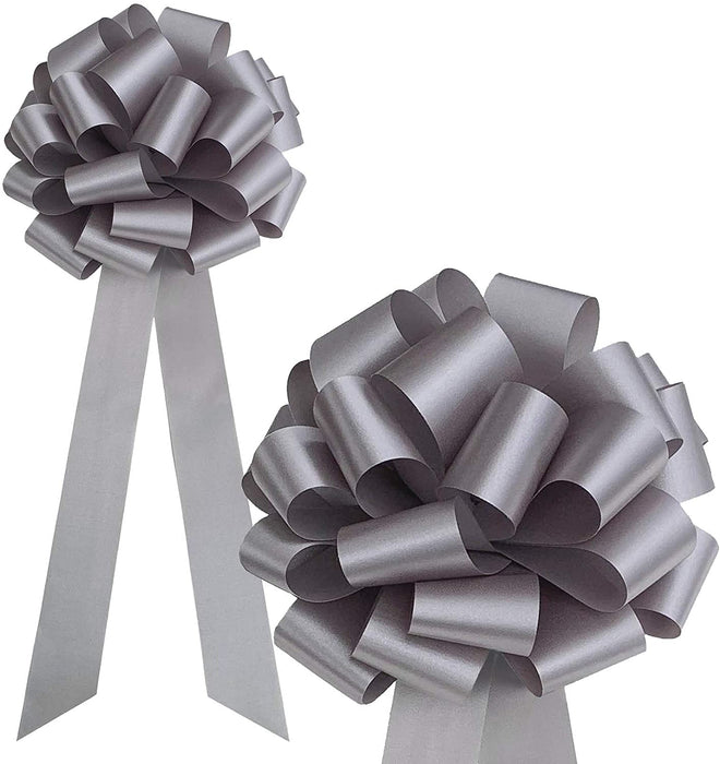 silver wedding bows-decoration