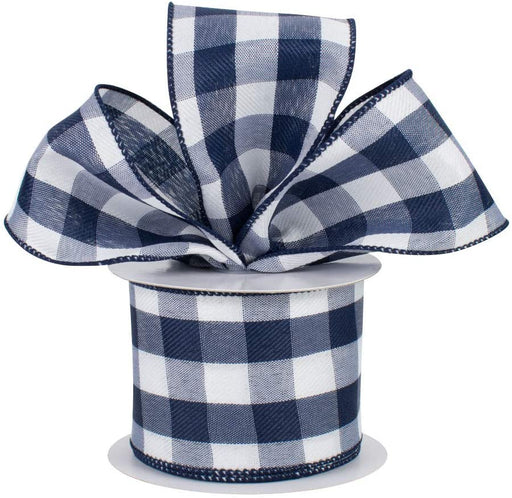 navy-blue-white-buffalo-plaid-wired-ribbon