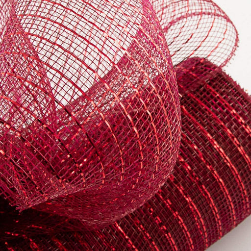 Metallic Burgundy Deco Mesh Decor - 10" x 10 Yards