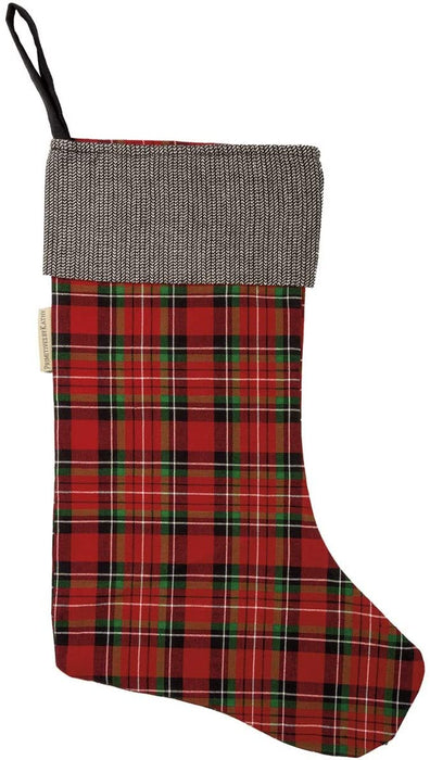 Tartan-Christmas-Stocking-with-Gray-Cuff