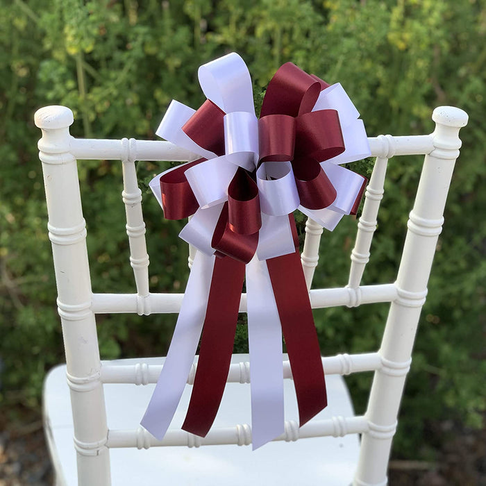 burgundy-and-white-christmas-bows