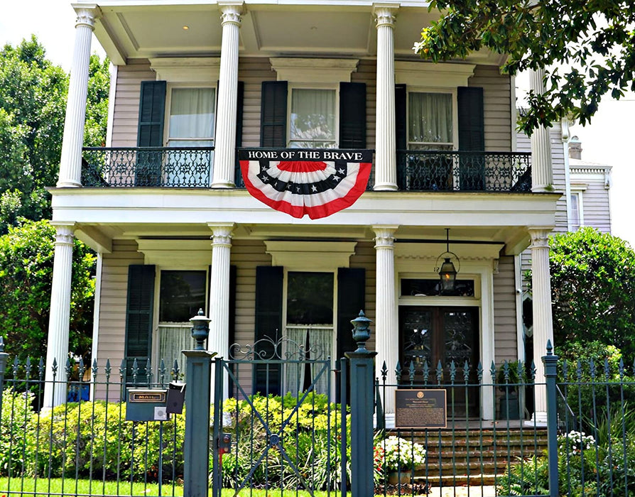 Home of The Brave Pleated Fan Patriotic Flag Bunting - Large 3 ft by 6 ft