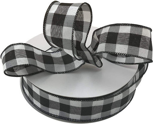 white-black-buffalo-plaid-ribbon