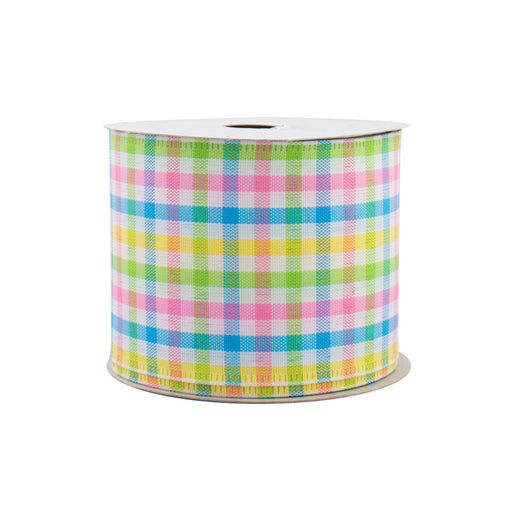 Easter Pastels Gingham Wired Ribbon - 2 1/2" x 10 Yards