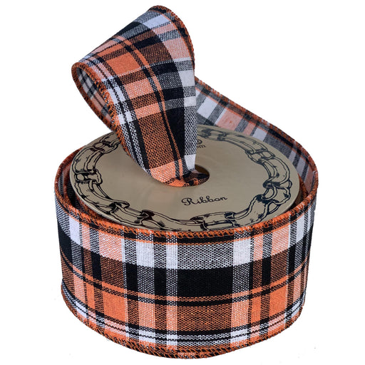 orange-white-black-plaid-ribbon