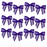 Pre-Tied Purple Organza Bows - 4" Wide, Set of 12