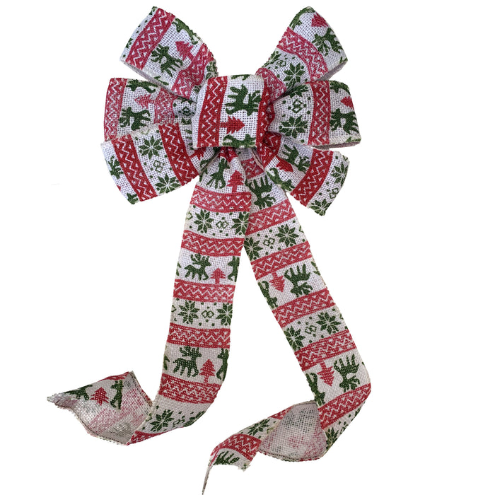 white-red-green-fair-isle-wreath-bow