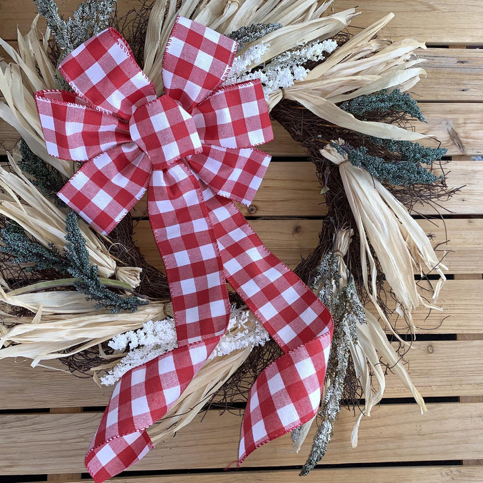 red-white-buffalo-plaid-christmas-bow